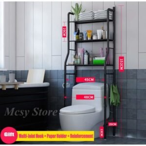 3-Tier Bathroom Space Saver Toilet Shelf Rack Storage Bathroom Shelf& Cabinet Storage Organizer