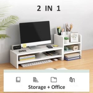 Wooden Computer Monitor Screen Increased Holde Laptop Rack