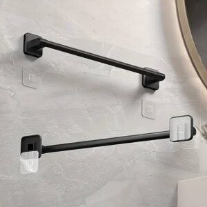 1pc of Contemporary Black Aluminum Metal Towel Bar Rack