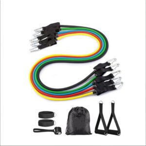 11 Pcs Resistance Band Set 100 lb – Full-Body Workout, Yoga, and Muscle Training