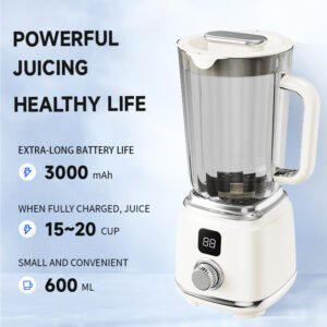 2 in 1 Portable Blender Juicer USB Rechargeable 600ML For Fruit Smoothies