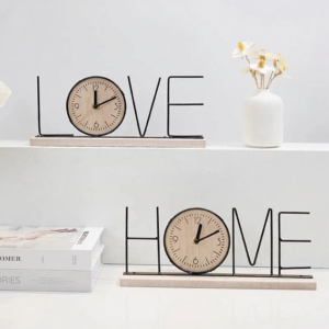 1PC Nordic Wooden Table Clock – Creative Home Decor & Fashion Art Ornament